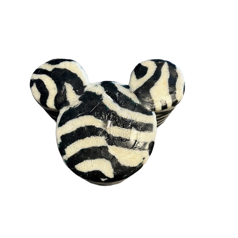 New Swazi Candle Mickey Mouse Zebra Pattern Handmade Africa